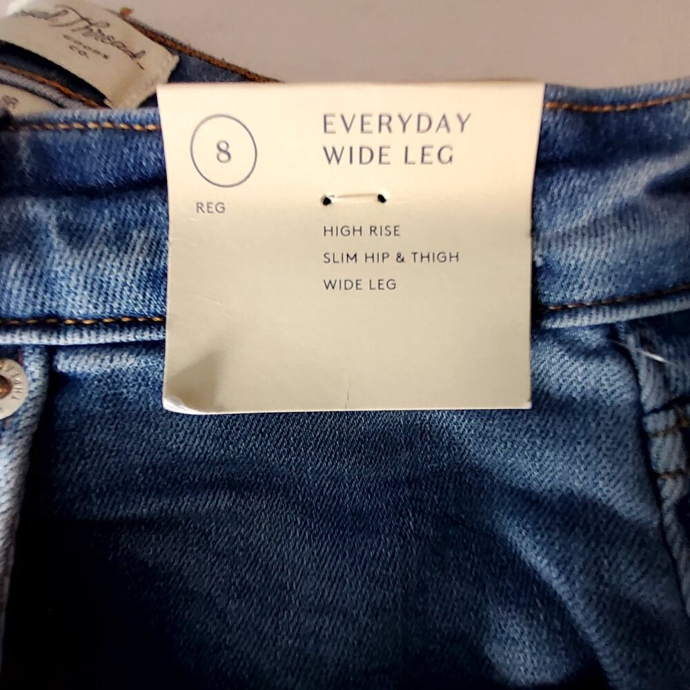 Universal Thread Everyday Wide Leg High Rise Slim Hip & Thigh Denim Jeans Siz 8R - Picture 9 of 14